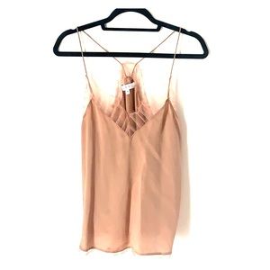 IRO silk tank with lace trim